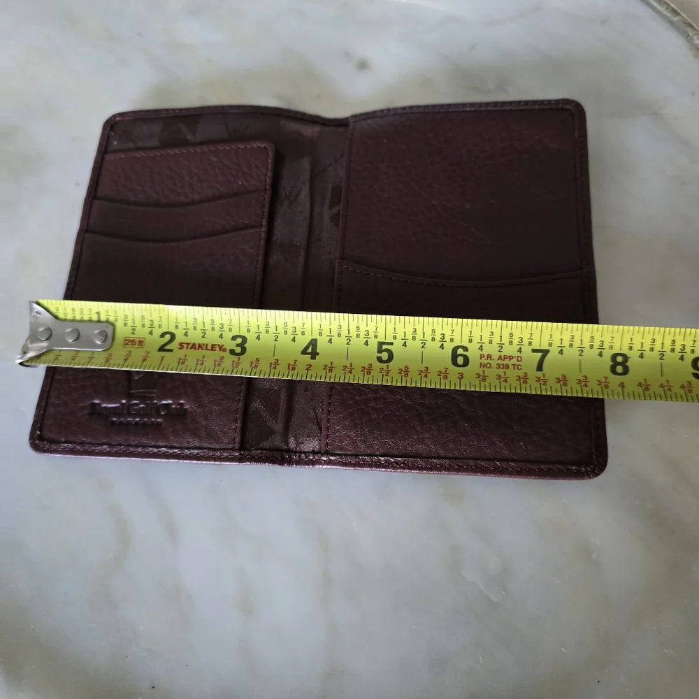 Chocolate Brown Pebbled Leather Card Holder with Multiple Slots